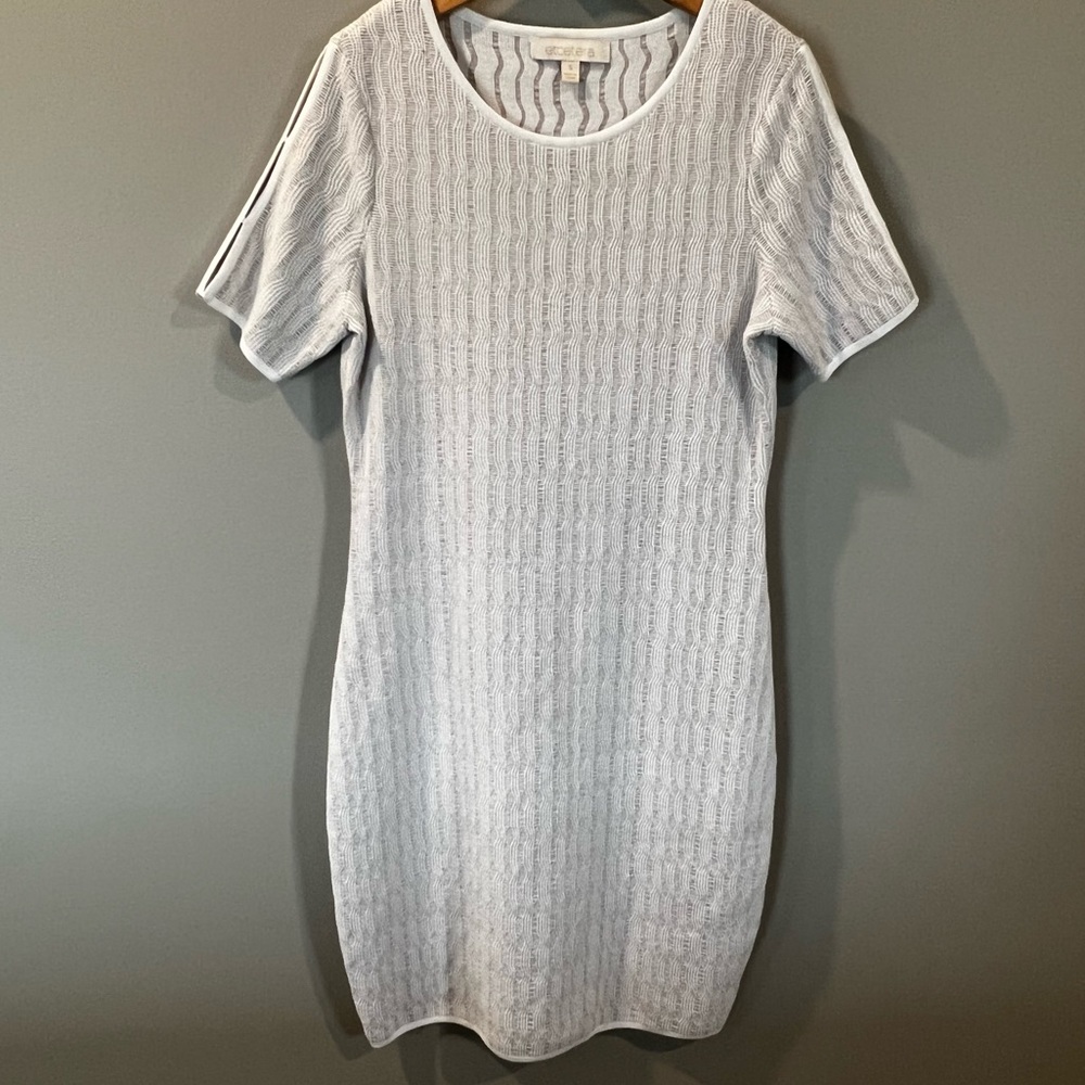 Etcetera Rye Sweater Dress White Beige Lining Small